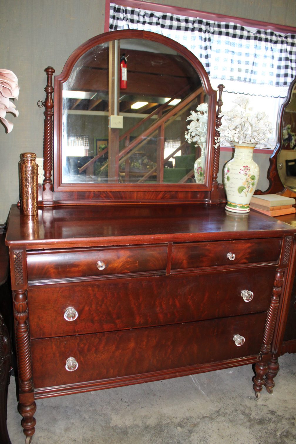 Antique Mahogany Dresser w/ Mirror – Family Thrift Store